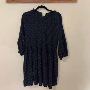 dark blue floral dress